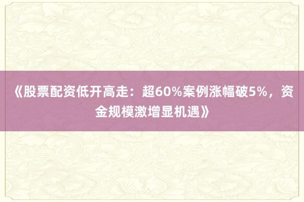 《股票配资低开高走：超60%案例涨幅破5%，资金规模激增显机遇》